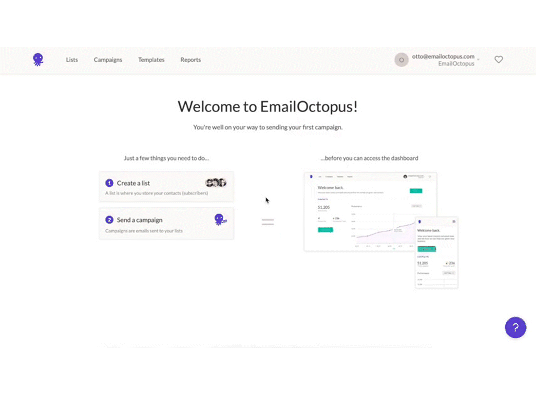 EmailOctopus App Functionality 
