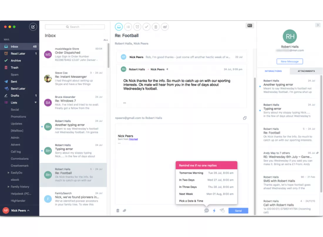 Polymail Desktop View 