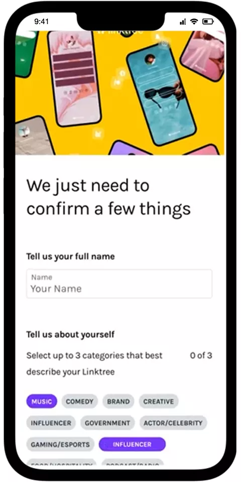 Linktree Mobile View 1