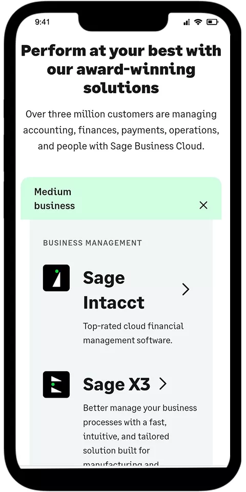 Sage Financials Mobile View 2