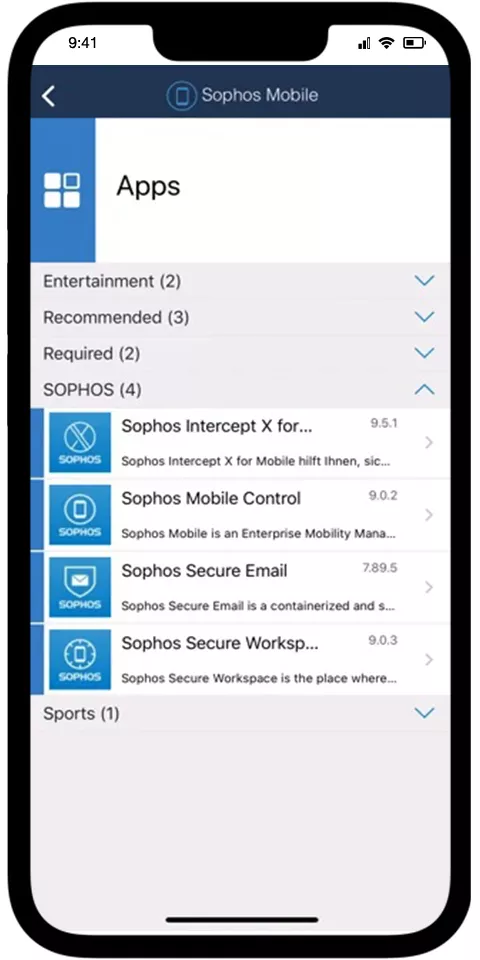 Sophos Mobile View 1