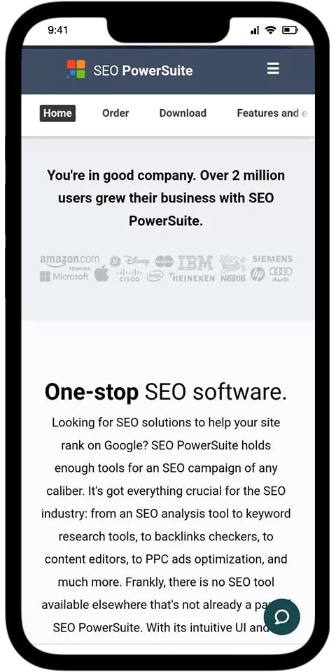 SEO PowerSuite Mobile View 1