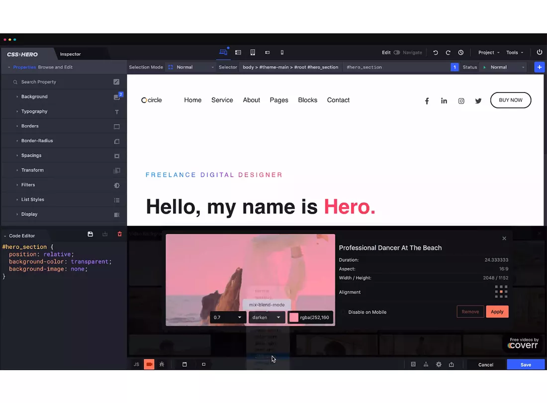 CSS Hero Desktop View 