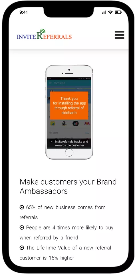 InviteReferrals Mobile View 1